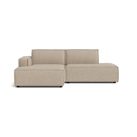 Lyon lille chaiselong sofa, venstrevendt open end - Aragon Grå/Beige, Kompakt Design - 247x160x80cm - Perfekt til små stuer & Studielejligheder
