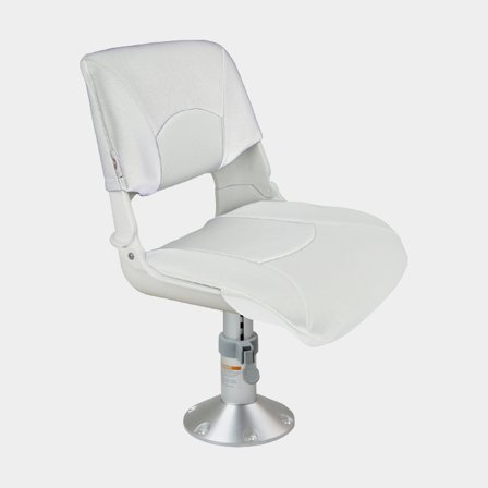Siège de bateau pliable ESM Skipper, gris clair + piètement pivotant réglable