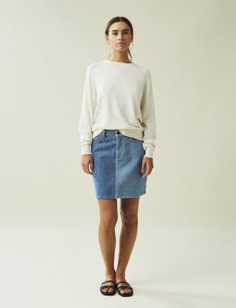 Lexington Clothing Freya Cotton/Cashmere Sweater - White - XL