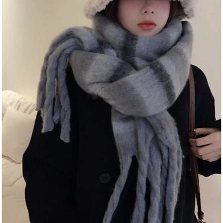 Stor Tjock Rutig Halsduk Färgad Överdimensionerad Halsduk Mjuk Stor Tjock Vintervarm Pläd Kvinnor