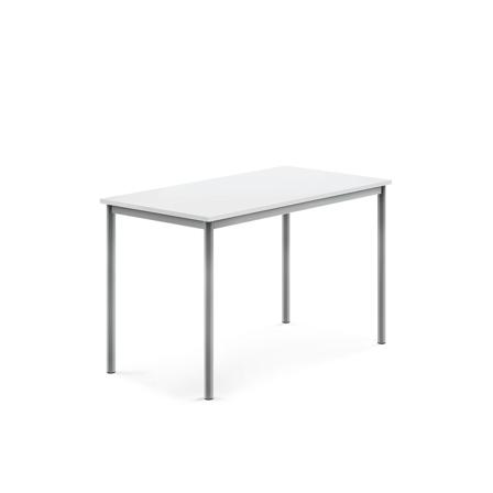 Tisch BORÅS, 1200x700x760 mm, Laminat weiß, alugrau
