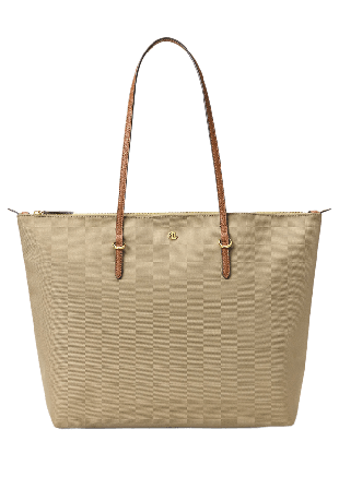 Lauren Ralph Nylon Large Keaton Tote Bag Handväskor Dam Brun ONESIZE
