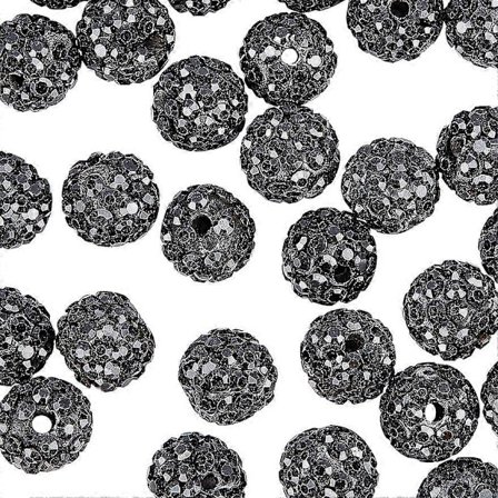 100 stk. 10 mm Sorte Rhinestone Perler Pave Disco Ball Lerperler Polymer Lerperler Rhinestone Perler