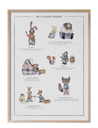Be A Good Friend - På Engelska Home Kids Decor Posters & Frames Posters Friendship Posters Multi/mönstrad Kunskapstavlan