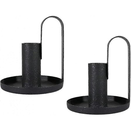 Ljusstake, Ljusstake Chamberstick Ljusstake, Svart Ljusstake För Avsmalnande Ljus, Retro Smidesjärn Ljusstake För Bröllop