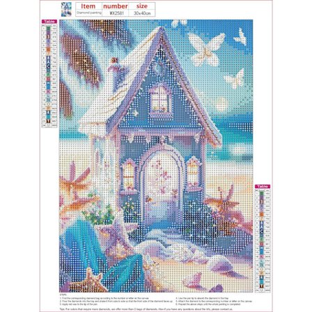 Diamantmålning Fantasy House Kit för Vuxna, 30x40cm Fjärilar