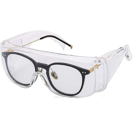 Sikkerhetsbriller over briller Anti-dugg Øyebeskyttende vernebriller for profesjonell eller personlig bruk | For konstruksjon, laboratorium, 