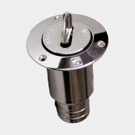 Däcksförskruvning helkromad waste Ø 38 mm ISO 8099:2000