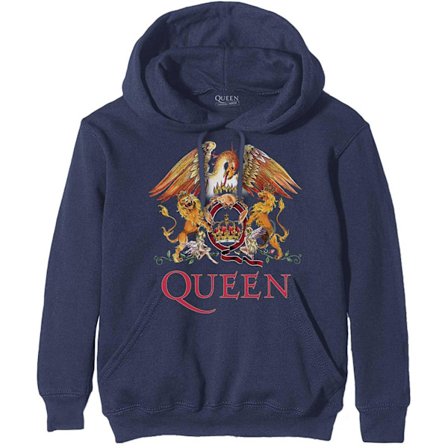 Queen Unisex Vuxen Classic Crest Hoodie M Marinblå