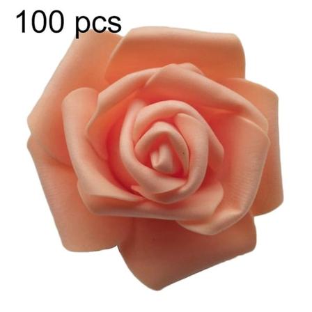 25/50/100 stk. Kunstige PE Skum Rose Blomsterhoveder DIY Bryllup Hjem Indretning Orangepink 100pcs