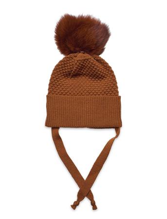 Chunky Oslo Beanie W Fox Fur Brown Mp Denmark