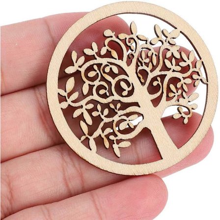 48 kappaletta pyöreä puinen elämänpuu, 2 tuuman viimeistelemätön puulevy S