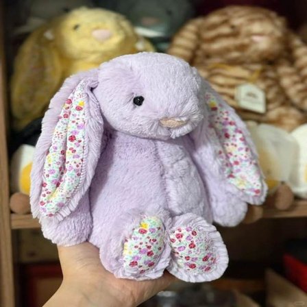 Jellycat Bartholomew pehmolelu, pehmeä ja mukava, täydellinen lapsille, ystävänpäivälahjat, keräilyesineet, 31 cm violetti kukkakani