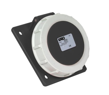 Garo UISV 332-7 S Paneelin ulostulo IP67, 4-napainen, 32A, viisto Musta, 7 h, Liitäntätulpat & kaapelit