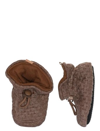 Melton Structure Textile Slippers - Brown - 16/17