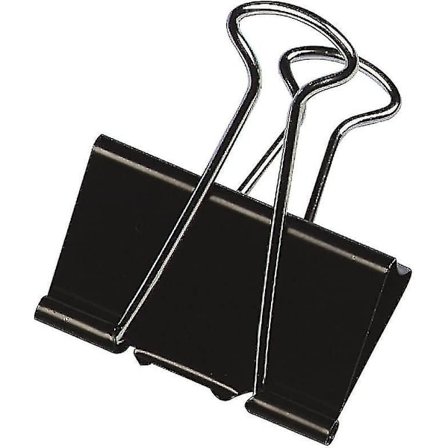 42 mm Taittolukko, Musta Musta Suuret Kansionklipsit, Metalliristi Paperiklipsit Taittolukko Rahaklipsit Toimistoon Kouluun Ja Kotiin Musta (10kpl)