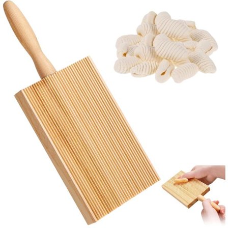 Italiensk gnocchi skål, træ gnocchi bræt, værktøj til at lave italiensk gnocchi, egnet til nuddelelskere til at lave hjemmelavede nudler, størrelse: 