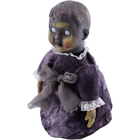 1 stk. Halloween uhyggelige dukker skræmmende stemmeaktiveret induktionsgang