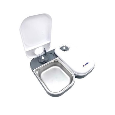 Closer Pets Automaattinen kahden aterian lemmikkieläinten ruokinta-automaatti ruostumattomasta teräksestä valmistetuilla kulhoilla (C200)