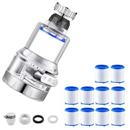 Hanevandfilter, 360° roterende antikalkfilter, hanevandfilter, køkken- og badeværelseshanevandfilter