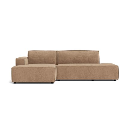 Lyon Chaiselong Sofa, Venstrevendt, Open End, Capri Mørk Beige, Elegant Design - 278x160x78cm - Komfortabel Sofa med Chaiselong