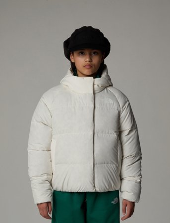 The North Face G North Down Hooded Jacket - White - 123-134