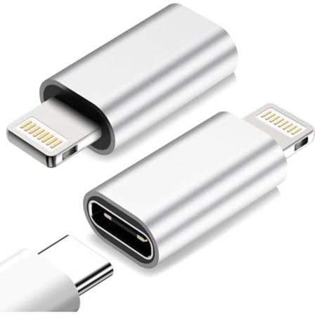 NÖRDIC USBC C kvindelige til have Lightning (Non MFI) adapter sølv