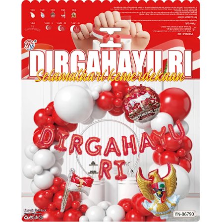 Båggirlang kit Indonesien Nationaldagsfestival latex ballong kit festdekorationstillbehör