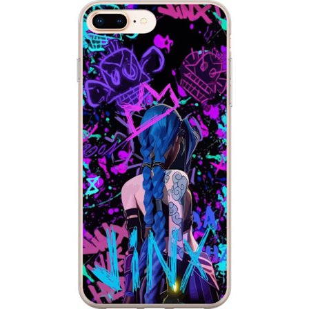 Yhteensopiva Puhelinkuori Apple Apple iPhone 7 Plus Värikäs graffitipiirustus, jossa on sinipäinen hahmo urbaanissa katutaidetyylissä