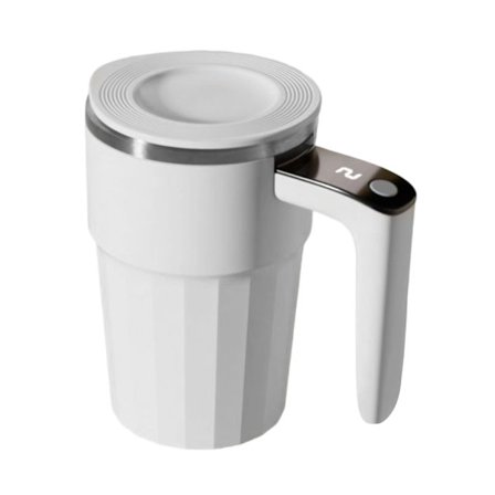 Universal Automatisk Omrøringskrus, 380 ml USB Genopladeligt Elektrisk Krus med Temperaturvisning - Automatisk Kaffekop