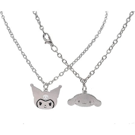 Halsband för tjej - 2 st Kuromi halsband, Cinnamoroll halsband Bästa vän Alloy halsband Justerbart halsband Armband Set - JXLGV