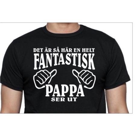 Svart T-shirt Med Design - Det Är Så Här En Helt Fantastisk Papp Black M