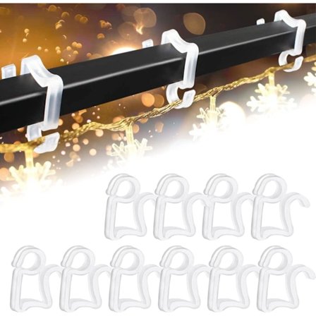 60 Pak Mini Tagrende Kroge, Tagrende Kroge, Plastik Kroge, Tagrende Klips, Lysstreng, Julekroge til Udendørs Dekorative Lys