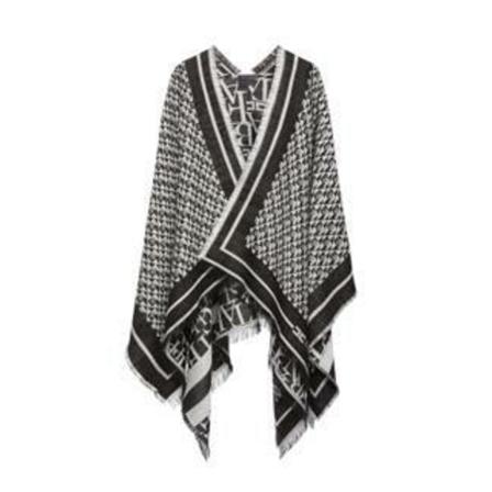 Elisabetta Franchi Frakke Sort, Dame Poncho, Størrelse: ONE Size