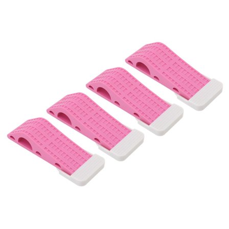 4 Pakke Gummi Dørstoppere Anti Slip Sikkerhedskile Fast Pink