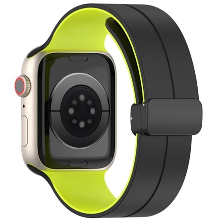 Apple Watch Series 8 (41 mm) armband i tvåfärgad silikon - Svart / Grön