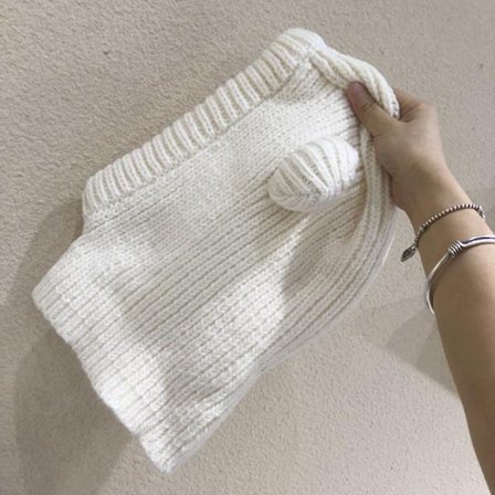 Pullover Strik Hue Varm Balaclava Hue HVID