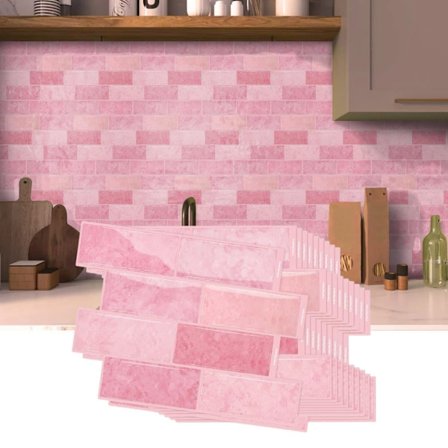 Pakke med 10 3D-vægklistermærker til fliser - Vandtætte - Til køkkenvæg og badeværelsesvæg_TF_TF