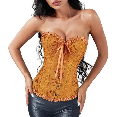 Korsett Topp Dame Plus Størrelse Korsetter Vintage Blomster Snøring Overbust Bustier