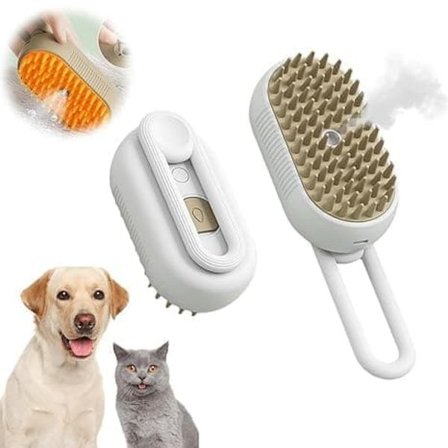 OBOSOE Dampbørste til Kat & Hund – Kæledyrsplejebørste med Damp & Massagefunktion