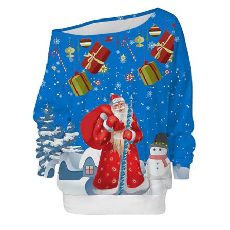 Tröja För Jultomte Med Print Off Shoulder För Damer