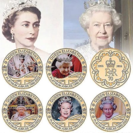 Hennes Majestet Dronning Elizabeth II Gullbelagte Minnemynter Prins Philip Samleobjekt Utfordringsmynt Suvenirgave