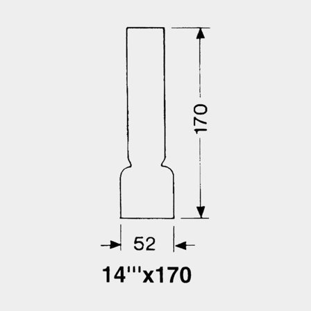 Tubo de quemador para lámpara de queroseno / lámpara de aceite DHR, 170 mm, compatible con quemador de 14"