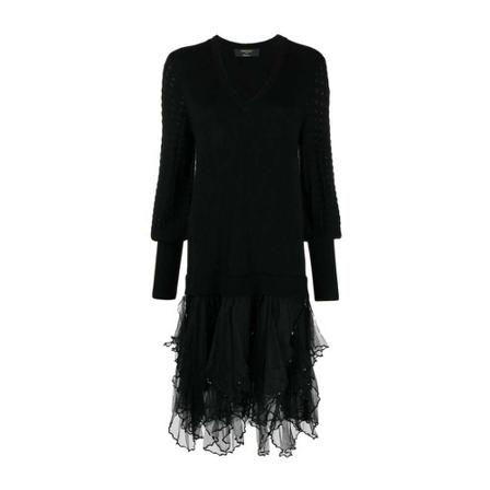 Twinset, Midi Dresses Czarny, Kobieta, Rozmiar: S