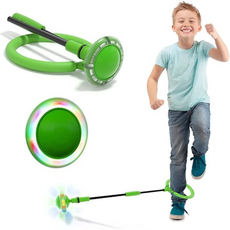 Skip Ball til børn og voksne - Foldbar hoop med farverigt lys, blinkende svingbold, ankel-skip-it-bold, sjippetov, indendørs og udendørs hoppe legetøj