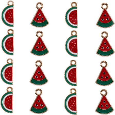 40 stk. 4 Stilarter Vandmelonskive Charms Emalje Vedhæng Frugt