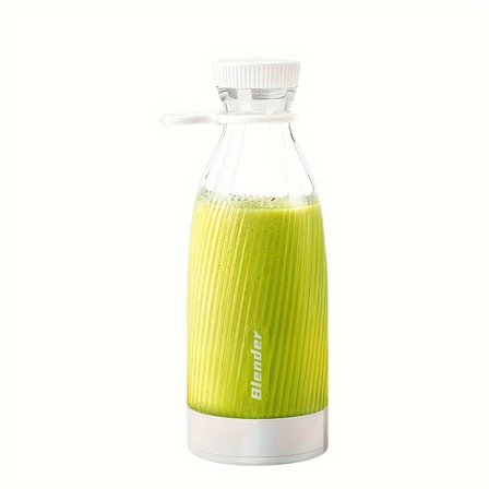 Kompakt 500ML Elektrisk Frugtpresser og Blender, Trådløs og Bærbar med USB-opladning, Med 6 Blade. Ideel til at Lave Smoothies
