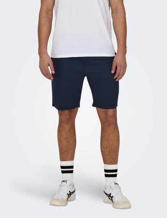 ONLY & SONS Onsleo Linen Mix 0048 Shorts - Navy - XS