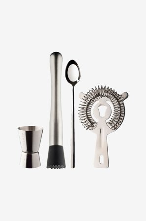 Dorre - Barset Dillon 4 delar - Silver - Bar- & drinktillbehör - Från Homeroom