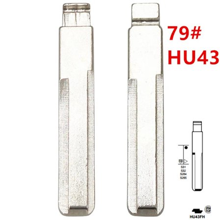 10kpl 79# 79 HU43 Metallinen Leikkaamaton Tyhjä Käännettävä Kauko-ohjaimen Avaimen Terä Opel Astra Zafira Frontera Omega Vectraan KD VVDI:lle